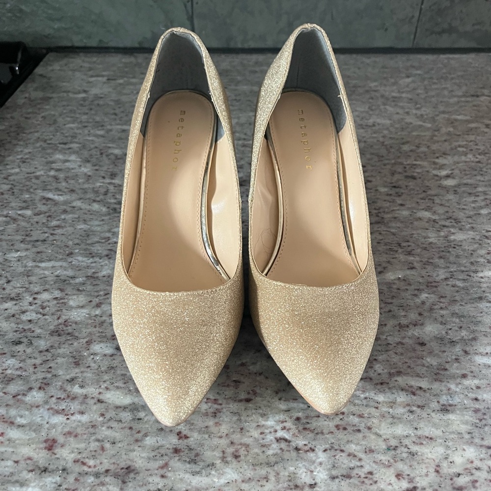 Gold Glitter Women's Pumps